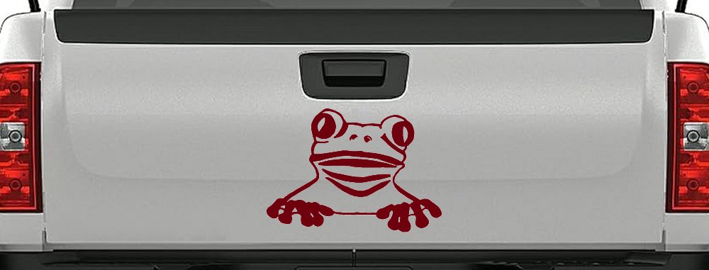 Tree Frog Car or Truck Window Decal Sticker (Burgundy)