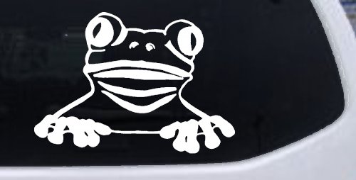 Tree Frog Car or Truck Window Decal Sticker (White)