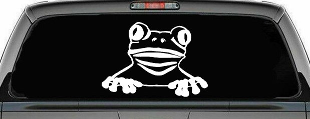 Tree Frog Car or Truck Window Decal Sticker (White)