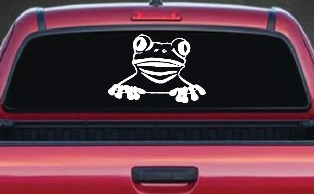 Tree Frog Car or Truck Window Decal Sticker (White)