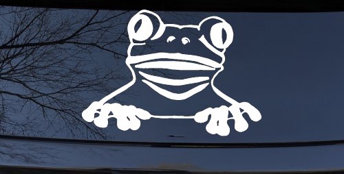 Tree Frog Car or Truck Window Decal Sticker (White)