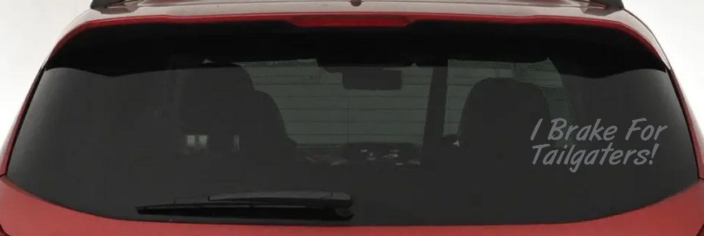 Funny Tailgater Decal for Car & Truck Windows - Vinyl Sticker Humor (Silver)