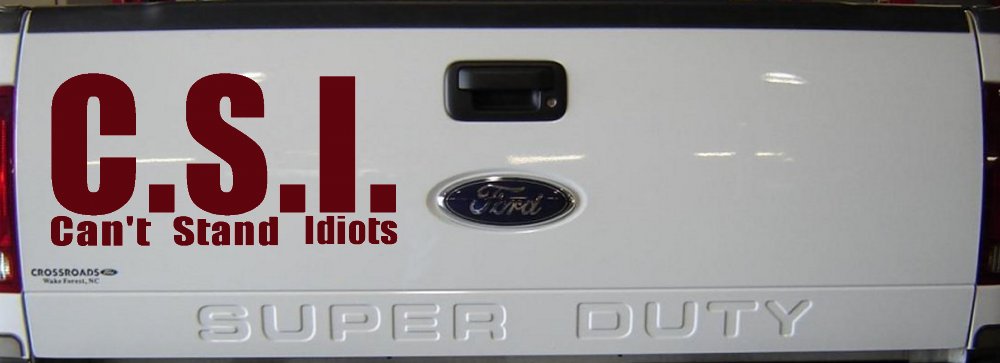 C.S.I. Can't Stand Idiots Funny Car or Truck Window Decal Sticker (Purple Red)