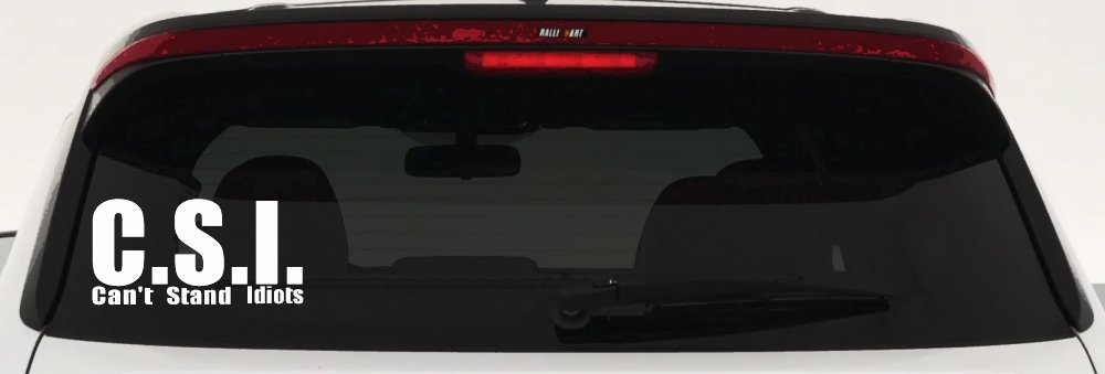 CSI Cant Stand Idiots Funny Car Truck Window Decal Vinyl Sticker (White)