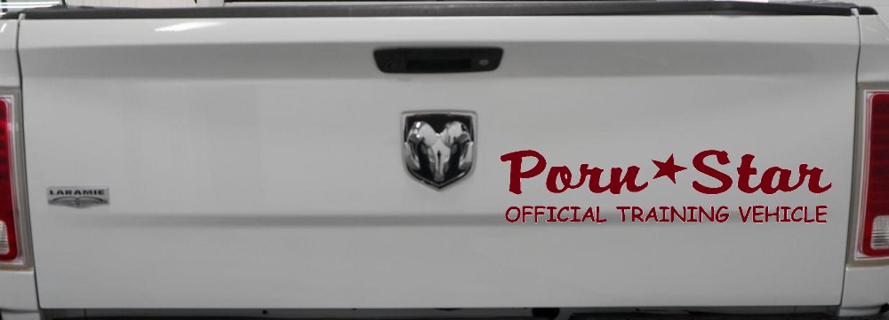 Porn Star Official Training Vehicle Funny Car or Truck Window Decal Sticker