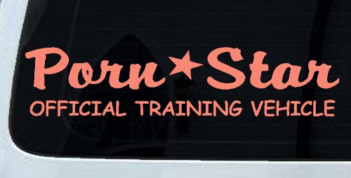 Porn Star Official Training Vehicle Funny Car or Truck Window Decal Sticker (Coral)