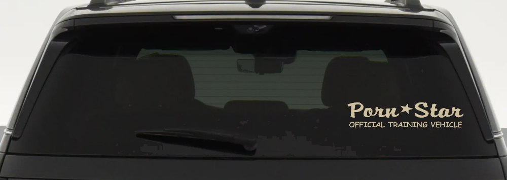 Porn Star Official Training Vehicle Funny Car or Truck Window Decal Sticker (Desert Sand)