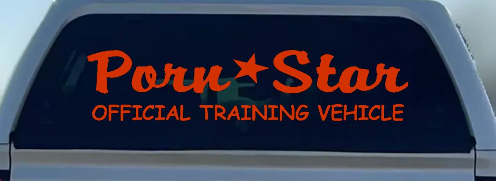 Porn Star Official Training Vehicle Funny Car or Truck Window Decal Sticker (Orange Red)