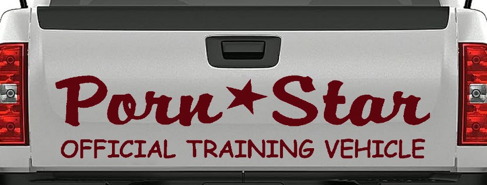 Porn Star Official Training Vehicle Funny Car or Truck Window Decal Sticker (Purple Red)