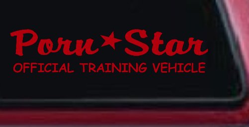 Porn Star Official Training Vehicle Funny Car or Truck Window Decal Sticker (Red)