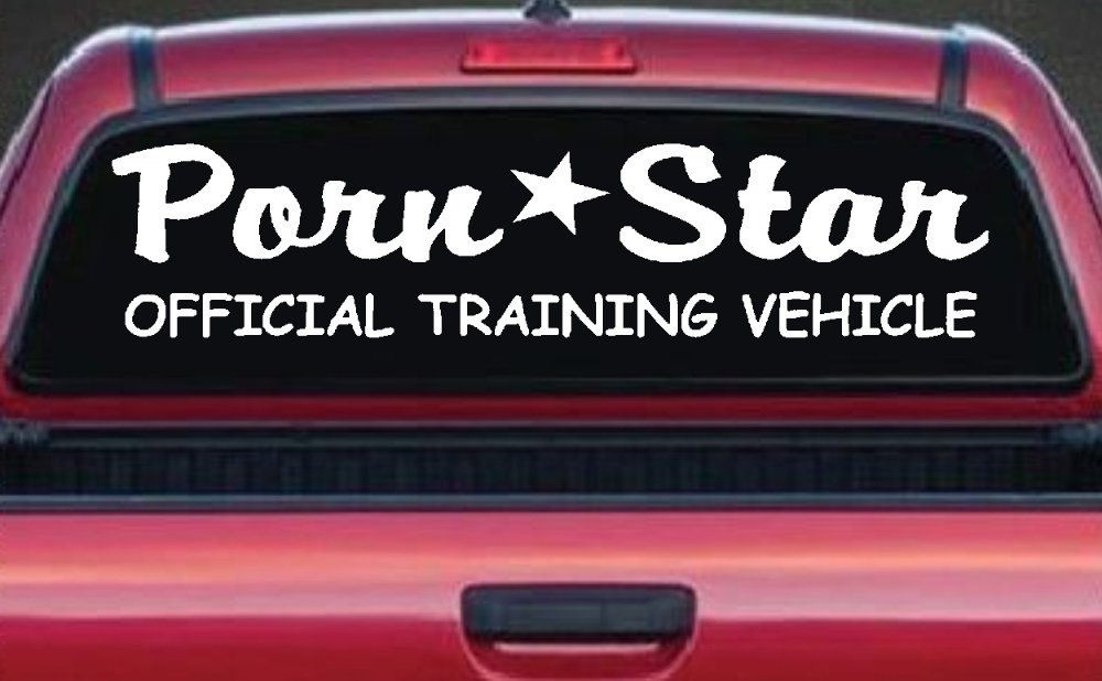 Porn Star Official Training Vehicle Decal Sticker for Cars Trucks (White)
