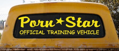 Porn Star Official Training Vehicle Funny Car or Truck Window Decal Sticker