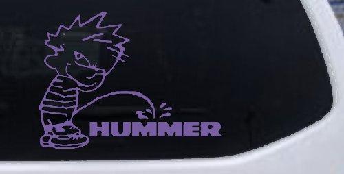 Pee on Hummer Car or Truck Window Decal Sticker (Purple)