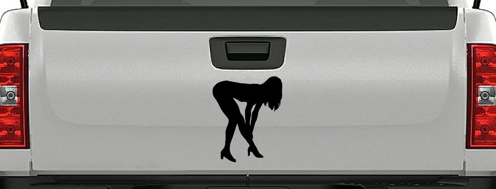 Sexy Girl Car or Truck Window Decal Sticker (Black)