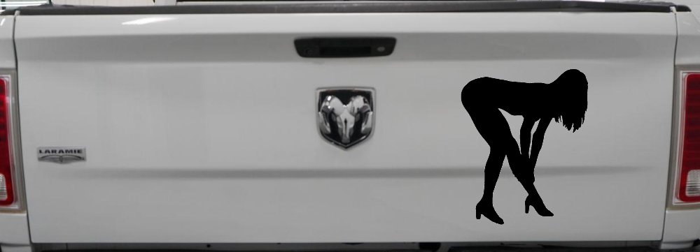Sexy Girl Car or Truck Window Decal Sticker (Black)