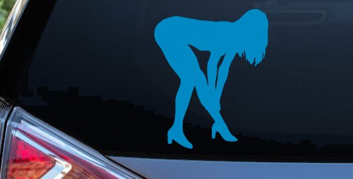 Sexy Girl Car or Truck Window Decal Sticker (Blue)