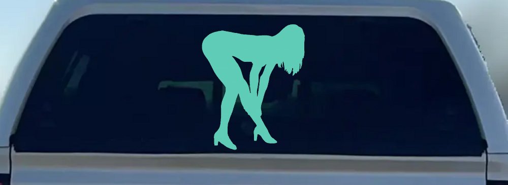 Sexy Girl Car or Truck Window Decal Sticker (Mint)