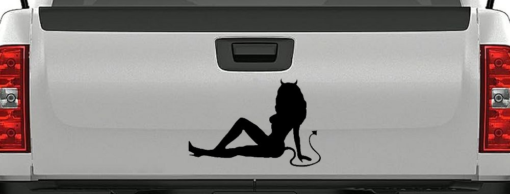 Mudflap Devil Girl Car or Truck Window Decal Sticker (Black)