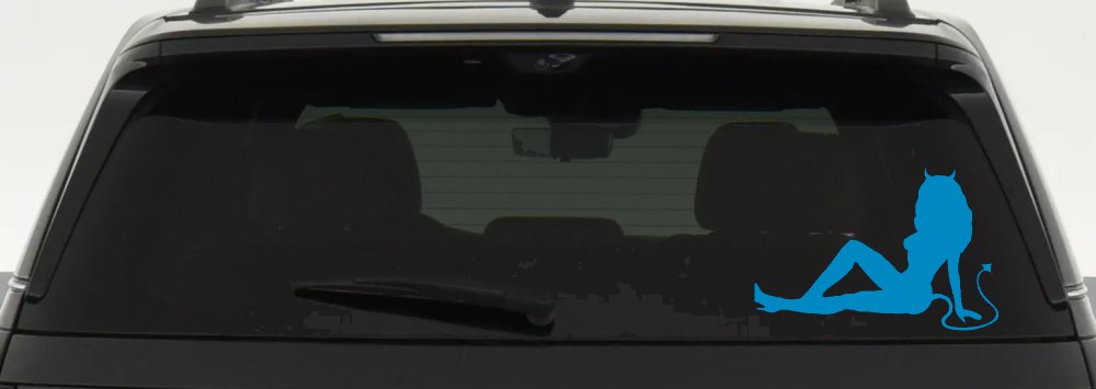 Devil Girl Mudflap Decal Sticker for Car Truck Window Vinyl (Blue)