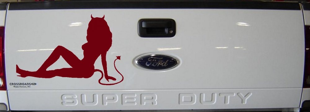 Mudflap Devil Girl Car or Truck Window Decal Sticker (Burgundy)
