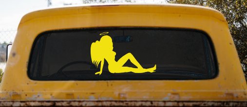 Angel Mudflap Girl Women with Halo and Wings Car or Truck Window Decal Sticker