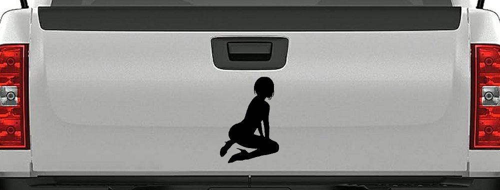 Sexy Girl Car or Truck Window Decal Sticker (Black)