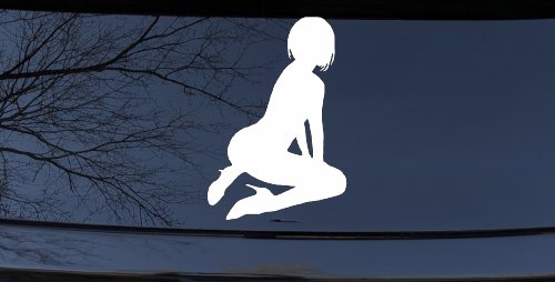 Sexy Girl Car or Truck Window Decal Sticker (White)