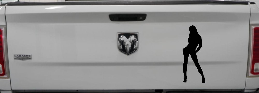 Sexy Girl Car or Truck Window Decal Sticker (Black)