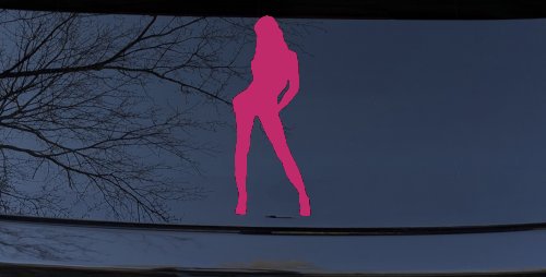 Sexy Girl Car or Truck Window Decal Sticker (Hot Pink)