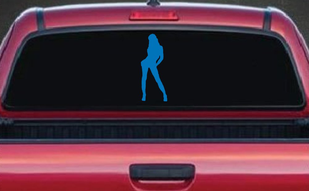 Sexy Girl Car or Truck Window Decal Sticker (Sky Blue)