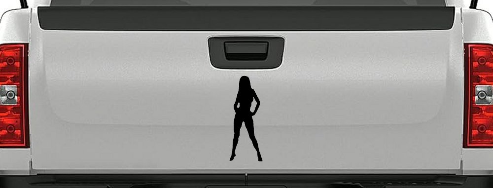 Sexy Girl Car or Truck Window Decal Sticker (Black)