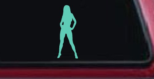 Sexy Girl Car or Truck Window Decal Sticker (Mint)