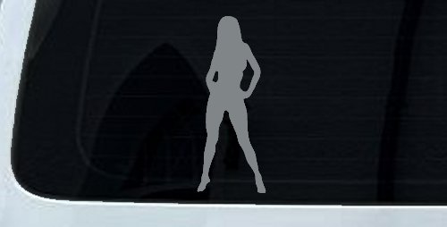 Sexy Girl Car or Truck Window Decal Sticker (Telegrey)