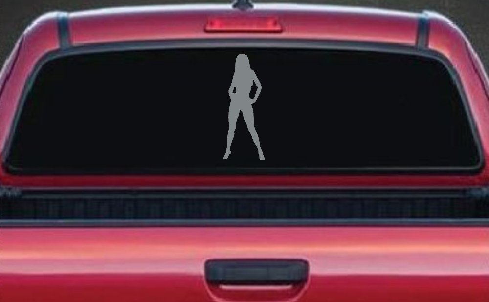 Sexy Girl Car or Truck Window Decal Sticker (Telegrey)