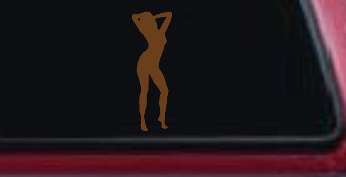 Sexy Girl Car or Truck Window Decal Sticker (Copper)