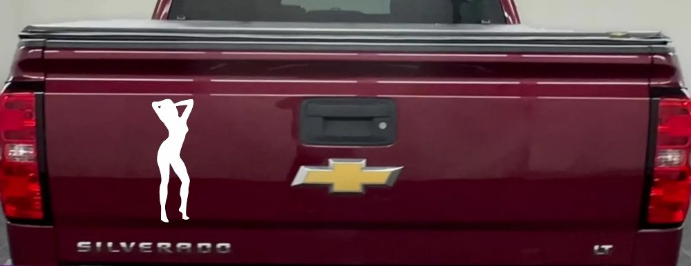 Sexy Girl Car or Truck Window Decal Sticker (White)