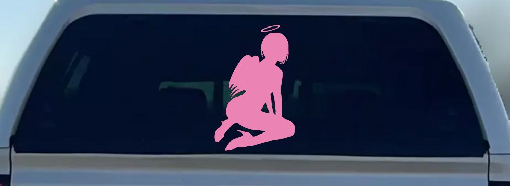 Sexy Angel Car or Truck Window Decal Sticker (Pink)