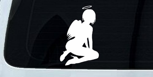 Sexy Angel Car or Truck Window Decal Sticker (White)