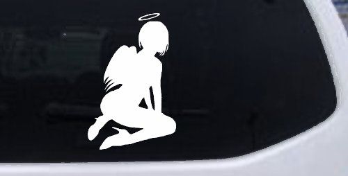 Sexy Angel Car or Truck Window Decal Sticker (White)