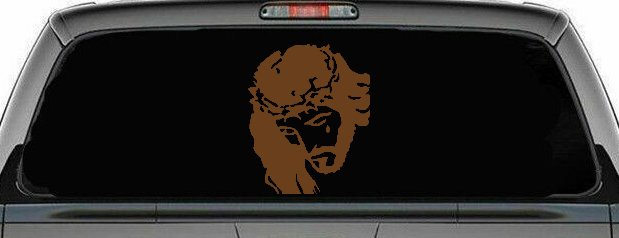 Jesus with tear Christian Car or Truck Window Decal Sticker (Copper)