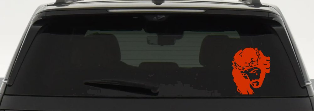 Jesus with tear Christian Car or Truck Window Vinyl Decal Sticker (Orange Red)