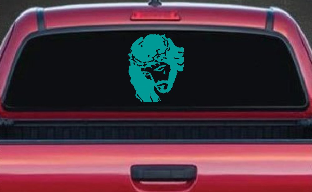 Jesus with tear Christian Car or Truck Window Decal Sticker