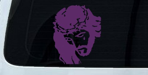 Jesus with tear Christian Car or Truck Window Decal Sticker (Violet)