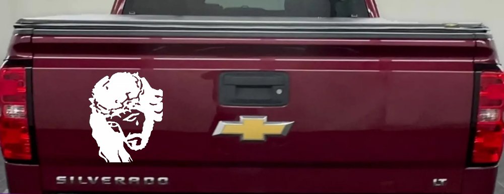 Jesus with tear Christian Car or Truck Window Decal Sticker (White)