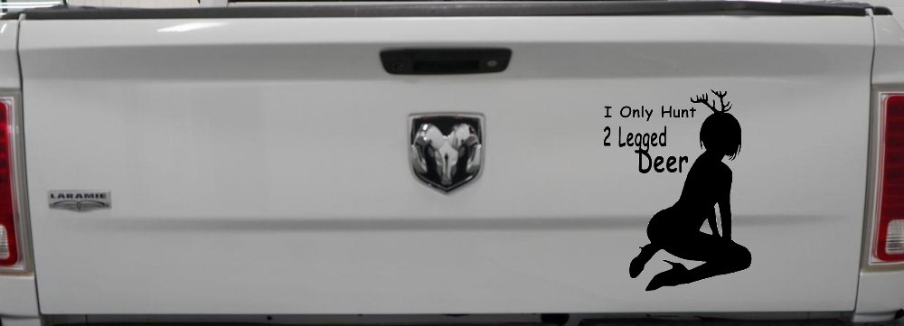 I Only Hunt 2 Legged Deer Car or Truck Window Decal Sticker (Black)