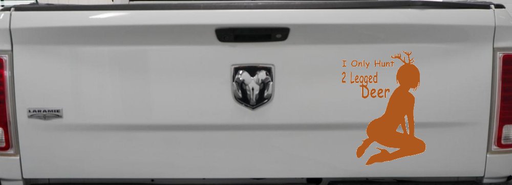 I Only Hunt 2 Legged Deer Car or Truck Window Decal Sticker (Nut Brown)
