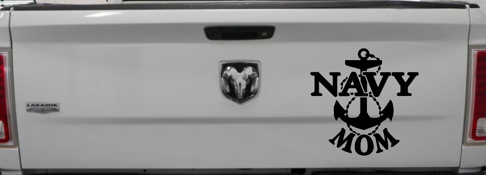 Navy Mom Military Car or Truck Window Decal Sticker (Black)