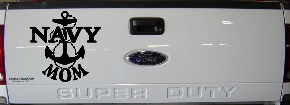 Navy Mom Military Car or Truck Window Decal Sticker (Black)