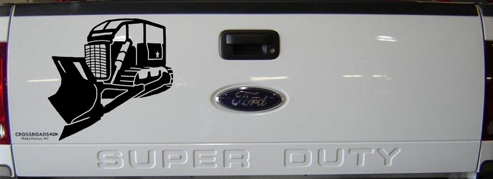 Rome Plow Bulldozer Military Decal Sticker - Car Truck Window Vinyl (Black)