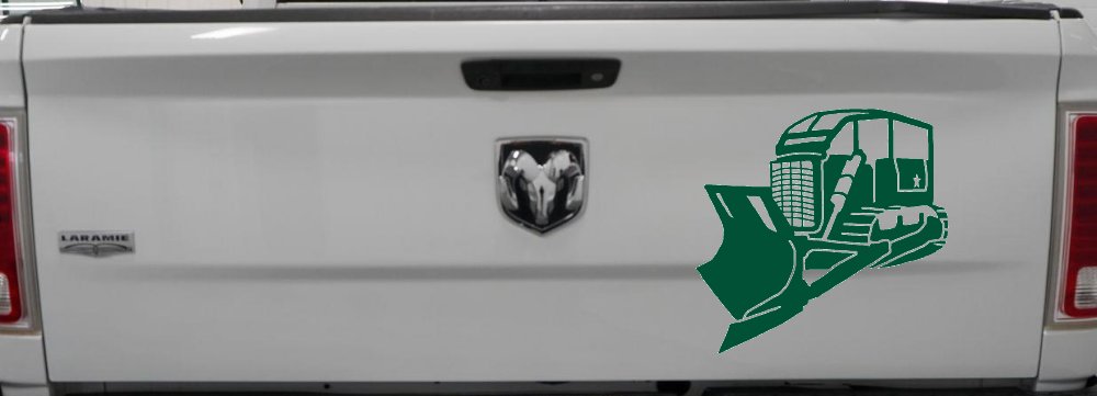 Rome Plow Bulldozer Military Car or Truck Window Decal Sticker (Dark Green)
